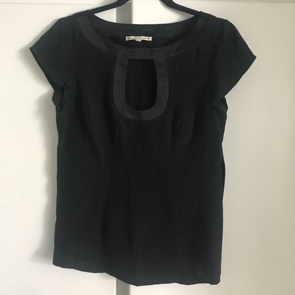 ❌SOLD❌Nanette Lepore black silk keyhole top 4